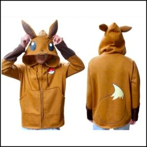 Eevee Pokemon Hoodie Hooded Sweatshirt Jacket Halloween